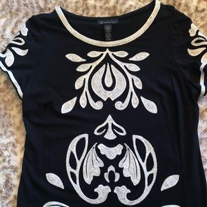 Black & White Embroidered LBD
